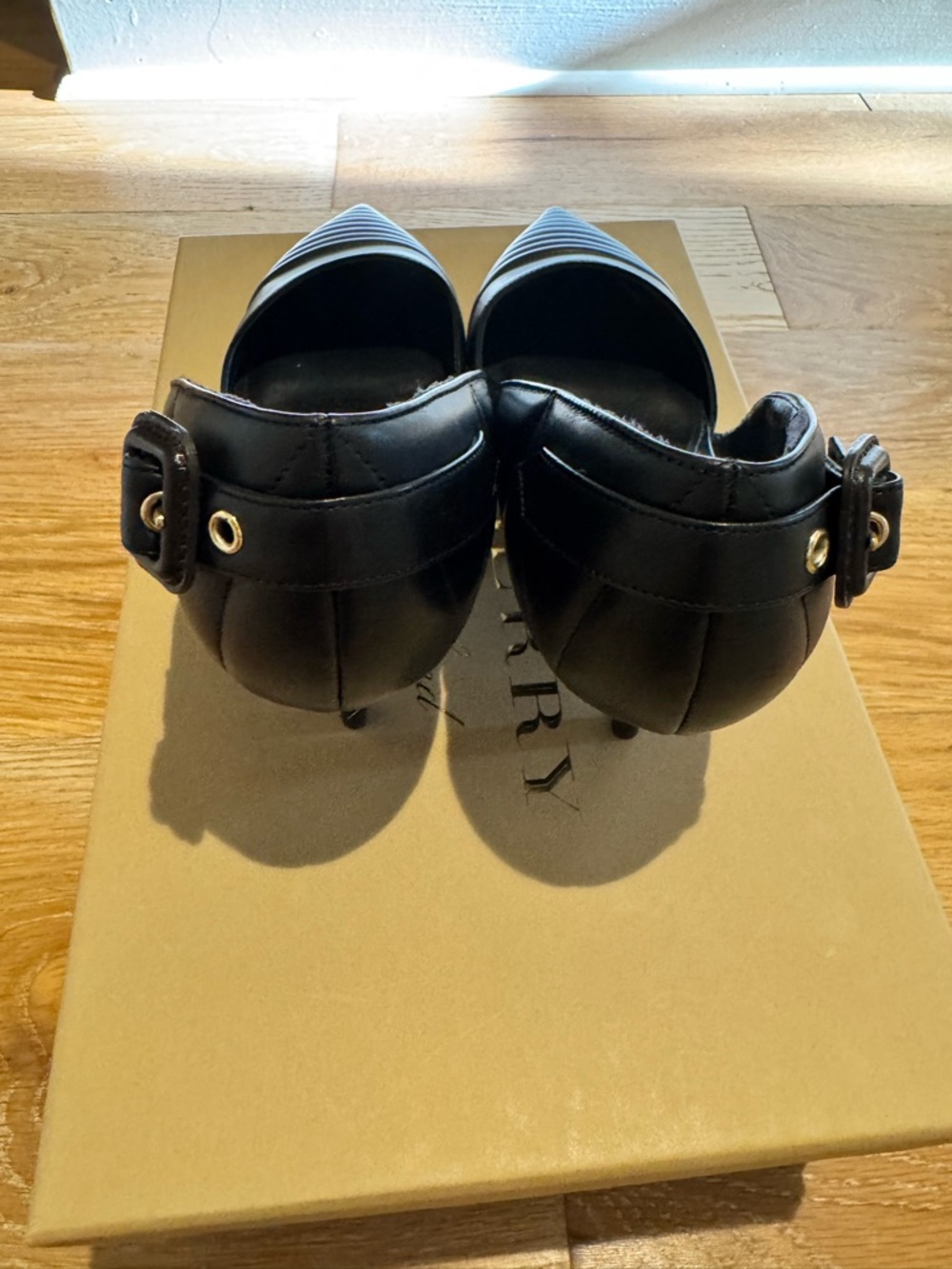 Burberry Black Quilted Pointed Toe Heels - Picture 3 of 5